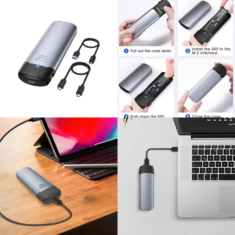 External Ssd - M2 NVMe SSD 인클로저 10Gbps 알루미늄